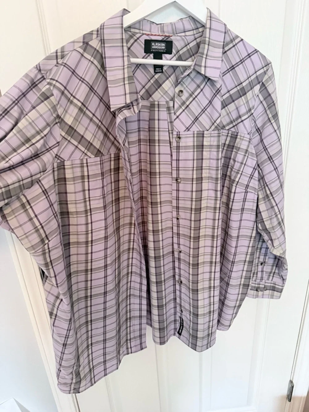 Alaskan Hardgear by Duluth trading Company Light Lavender and Gray Plaid Shirt - Picture 2 of 6